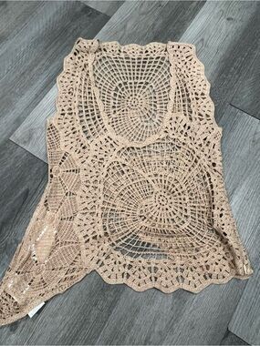 Anewsta Crochet Lace Tank Top - Cream, Gold, Green, Blue